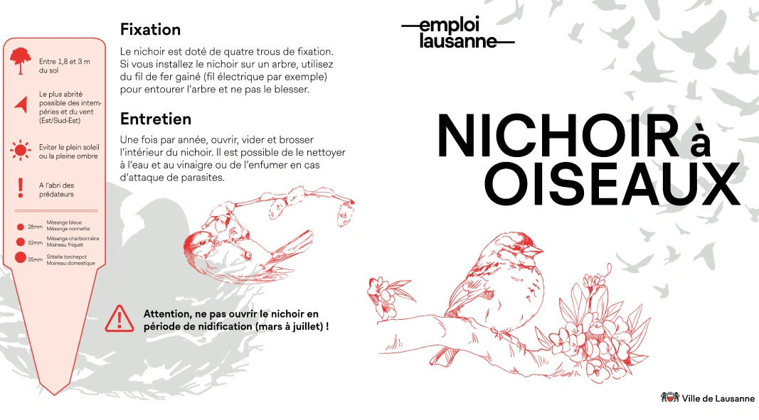 Emploi Lausanne | Explications sur les nichoirs