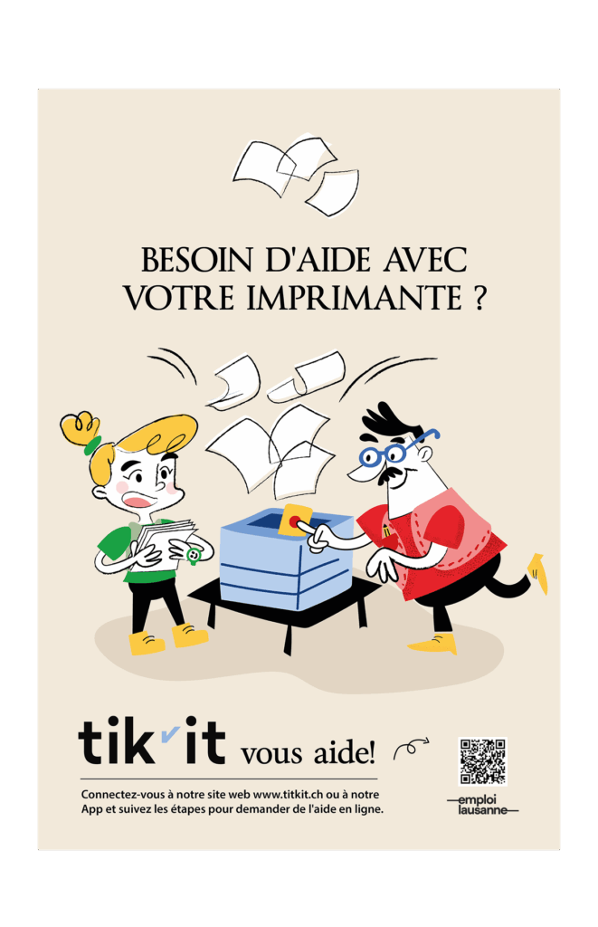 Afiches TIKIT 2 2 | Emploi Lausanne | L’application Tikit fait le ménage dans les locaux d’Emploi Lausanne