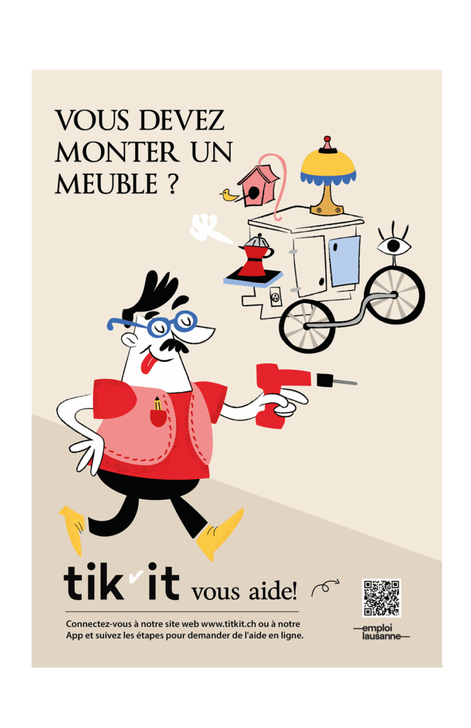 Afiches TIKIT 3 2 | Emploi Lausanne | L’application Tikit fait le ménage dans les locaux d’Emploi Lausanne