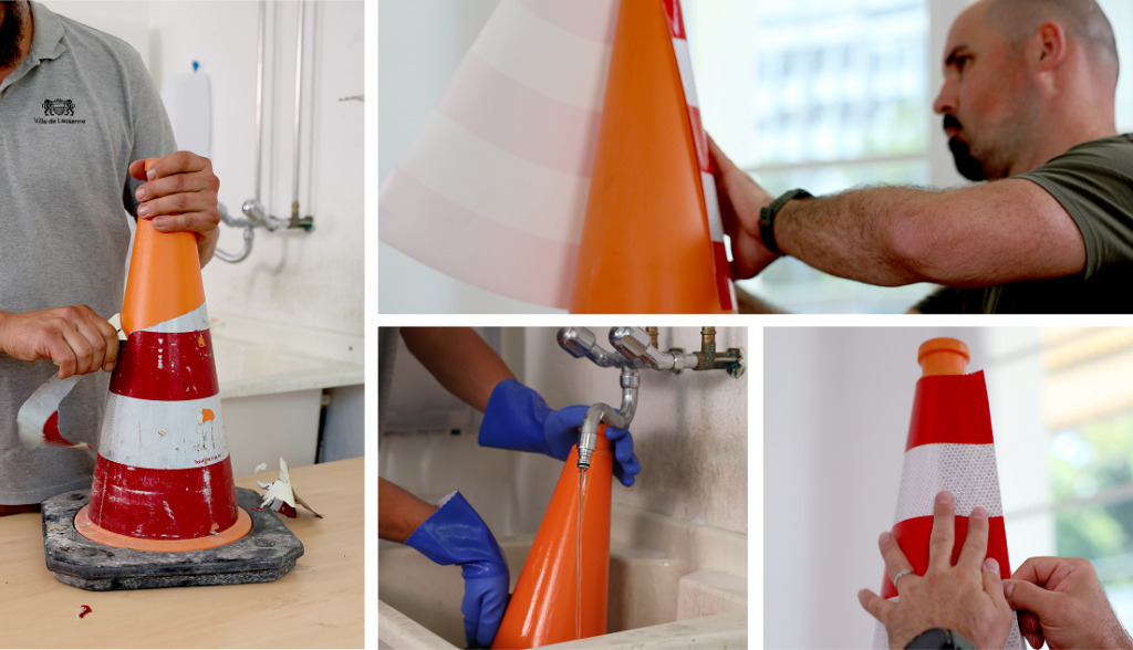 Au cœur d'un projet innovant de reconversion des cônes de signalisation 6 Emploi Lausanne | Au cœur d'un projet innovant de reconversion des cônes de signalisation Cones 2 | Emploi Lausanne | Au cœur d'un projet innovant de reconversion des cônes de signalisation